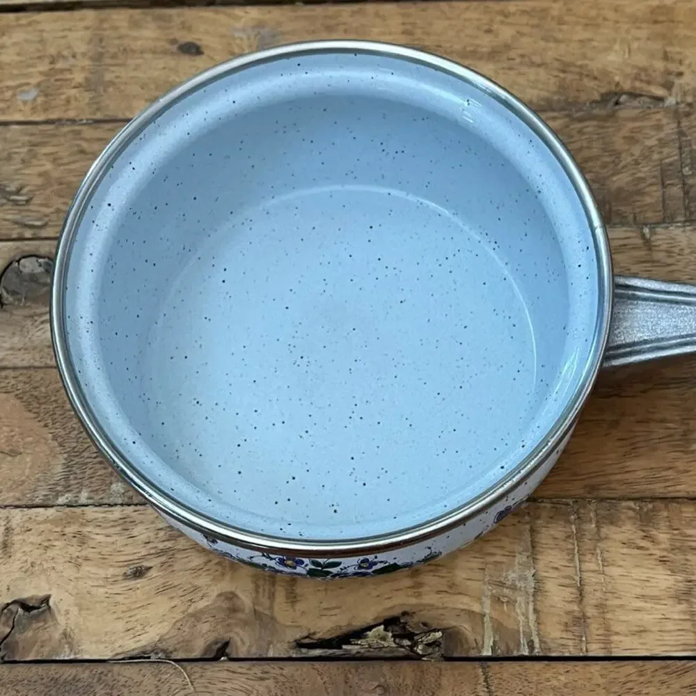 Vintage Asta Germany Enamel Cookware Saucepan t 6.5